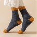 5 Pairs Men Blended Coral Fleece Thickened Color  match Simple Breathable Warmth Socks