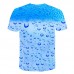 Fashion 3D Bubbly Water Printed T  shirt O  Neck Summer Short Sleeves Daily Casual Funny Hiking Travel