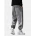 Mens Wings Back Print Plus Velvet Thick Drawstring Waist Cotton Jogger Pants