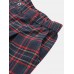 Mens Vintage Plaid Elastic Waist Zipper Fly Jogger Pants With Pocket