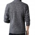 Mens Winter Casual Comfy Breathable Fleece Thicken Zipper Fly Long Sleeve Cardigans