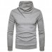 Autumn Winter Fashion Side Zipper Pile Heap Collar Sweater Pullover Men’s Casual Pure Color Sweater