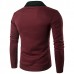 Classic Brief Fashion Neckline Sweatershirt Men’s Single  breasted Hit Color Knitting Cardigan