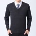 Autumn Winter Men’s Casual V  neck Warm Knit Pullovers Fashion Long Sleeve Sweater Pullovers